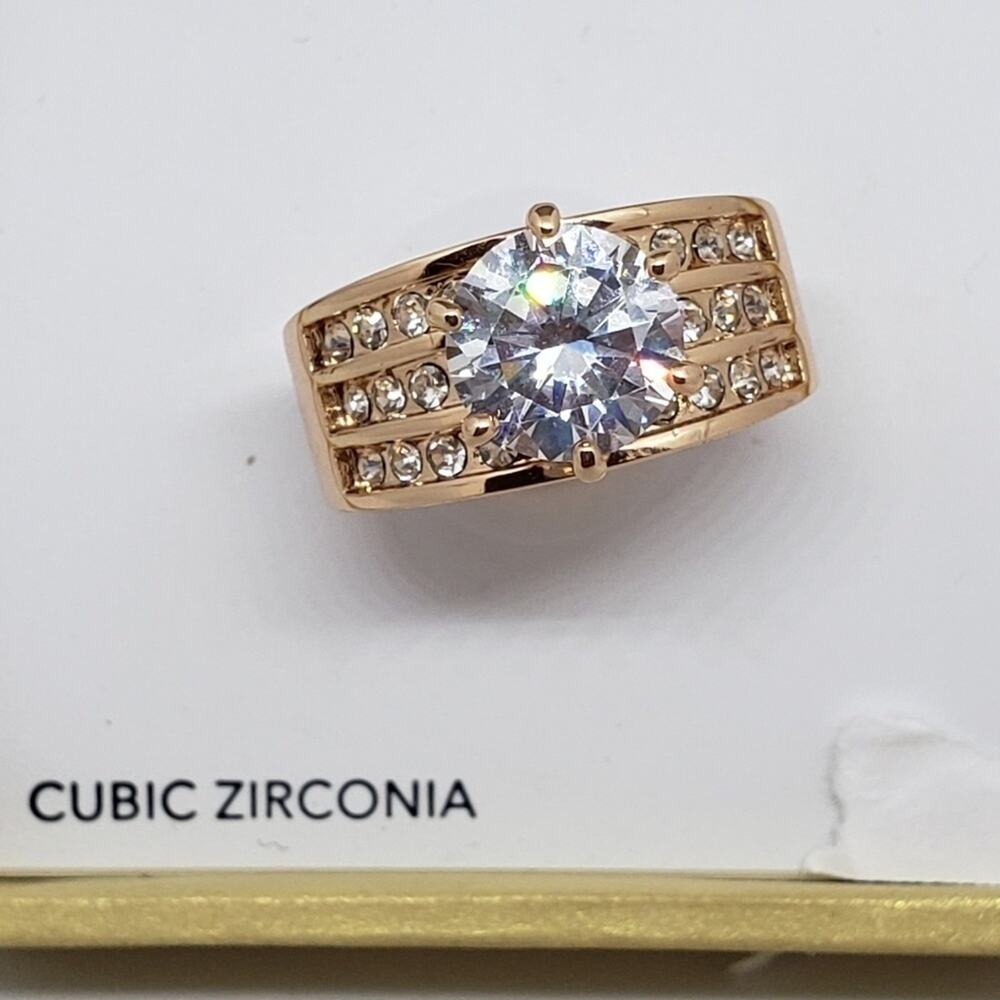 Charter Club rose gold-tone cubic Zirc. ring